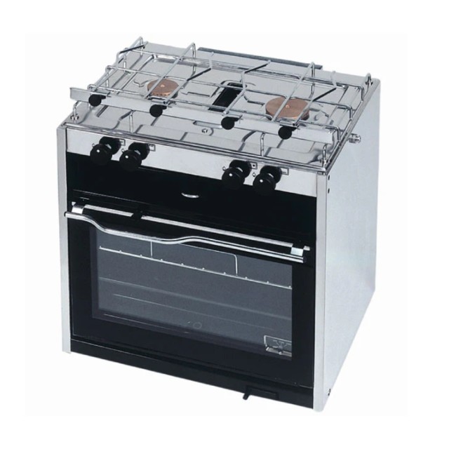 XL2 κουζίνα γκαζιού 2 μάτια με φούρνο ανοξείδωτη