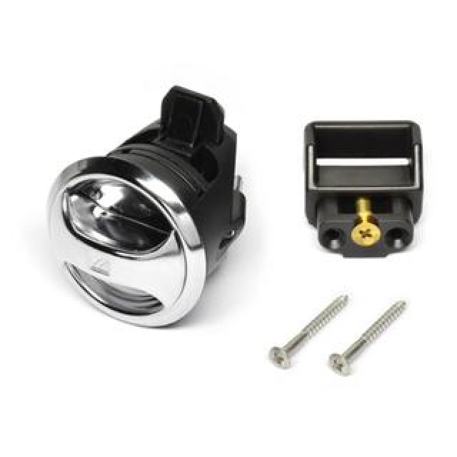 NOVIBRA μάνδαλο πορτόφυλλου μαύρο σώμα, χρωμέ δακτύλιος, μαύρο χερούλι