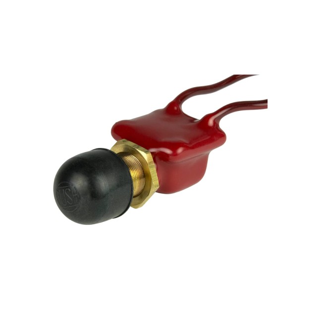 Διακόπτης Πιεζόμενος Off-(On) 6–36V DC με Καλώδια & Λαστιχένιο Καπάκι