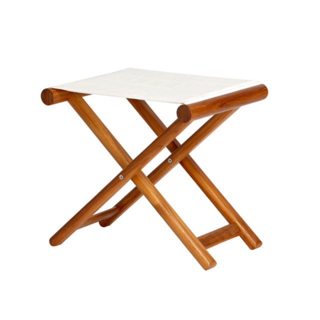 Σκαμπό Πτυσσόμενο Teak – Εκρού / Marine Business