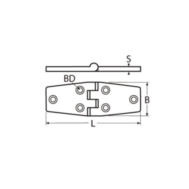 Μεντεσές πόρτας 100x38x4mm