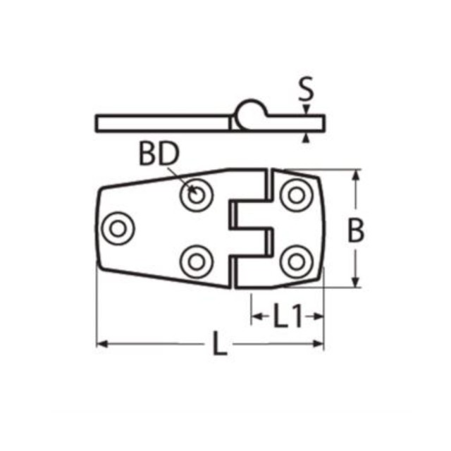 Μεντεσές πόρτας 56x38x4mm