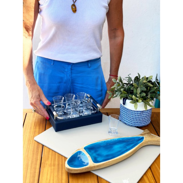 Δίσκος Μεταφοράς για Σφηνάκι με Θήκες Waves , Τιρκουάζ