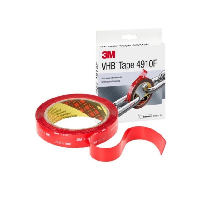 VHB 4910F Διαφανής Ακρυλική Ταινία Διπλής Όψης 19mm x 3m