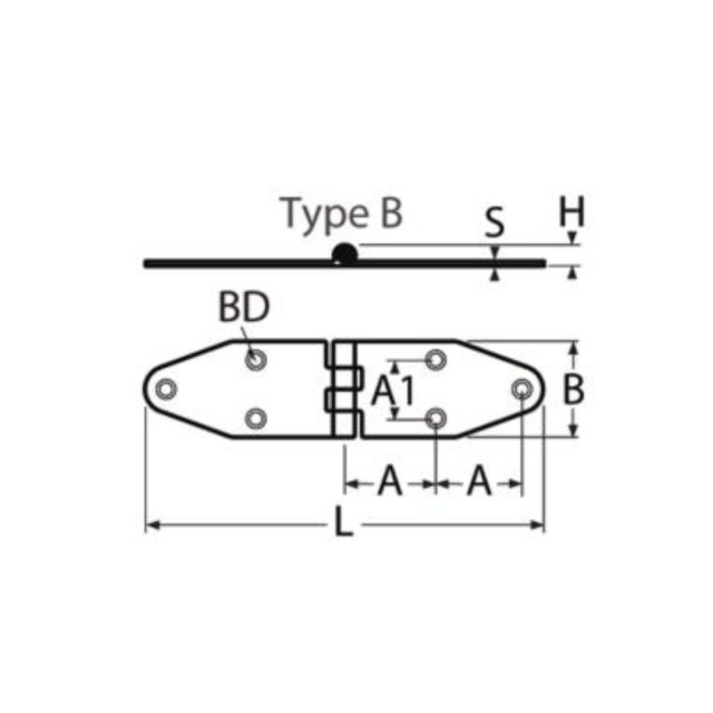 Μεντεσές 180x40x2mm
