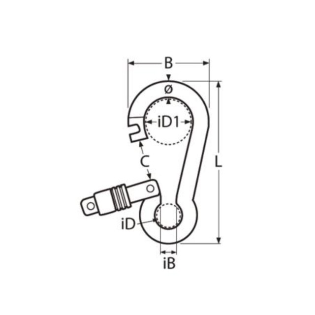 Πυροσβεστικός γάτζος ασφαλιζόμενος 8mm