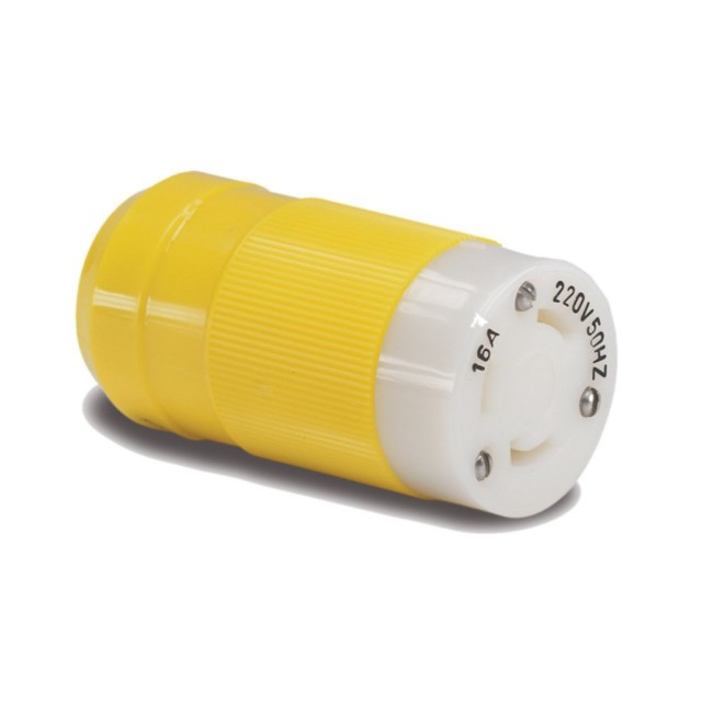 Θηλυκό Φις Ρεύματος 16A 230V κίτρινο χρώμα