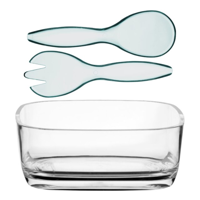 Μπολ Σαλάτας με Εξαρτήματα Σερβιρίσματος Happy , Natural