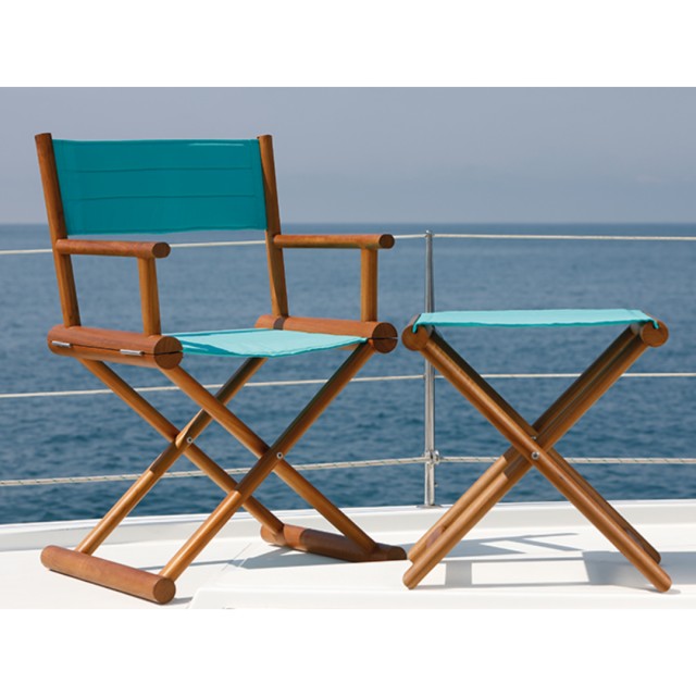 Σκαμπό Πτυσσόμενο Teak - Γκρι