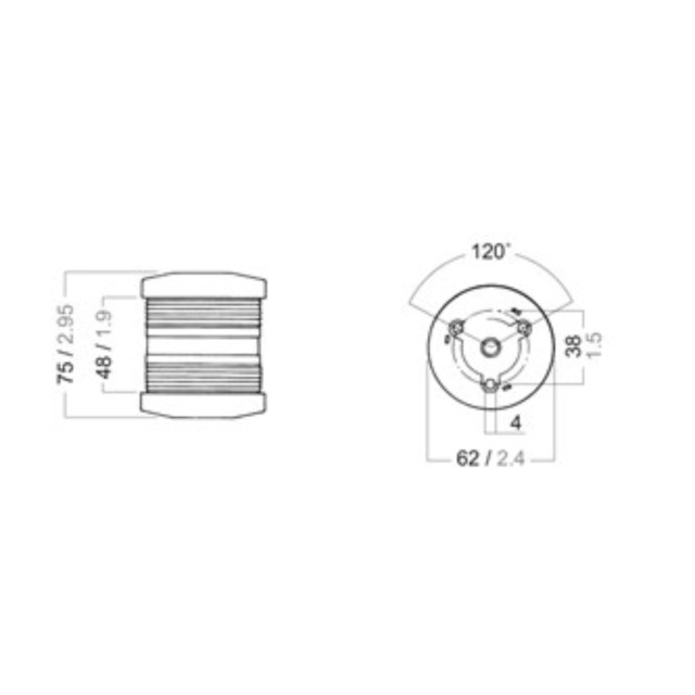 S25 Περίβλεπτος κόκκινος, 12V