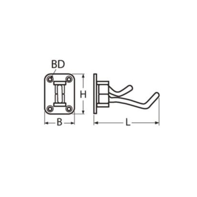 Κρεμάστρα ρούχων αναδιπλούμενη A2-AISI 304 55x38mm