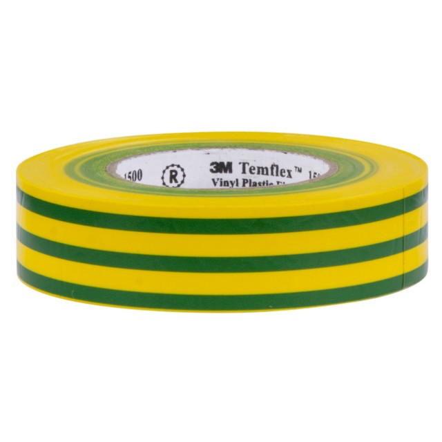 3M Temflex 1500 Μονωτική Ταινία 19mm x 20m - Πράσινο/Κίτρινο