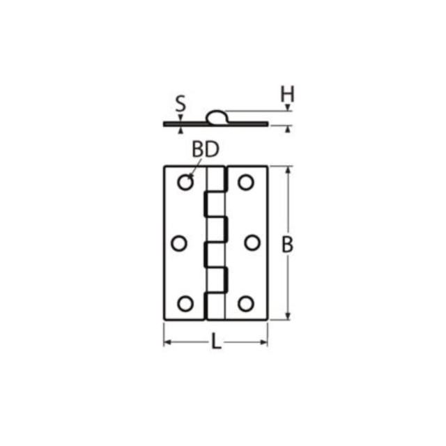 Μεντεσές βαρέως τύπου 50x35mm
