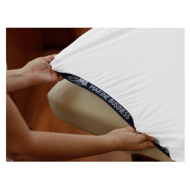 Σεντόνι Ελαστικό Βαμβακερό Λευκό 190x170x140cm Marine Business