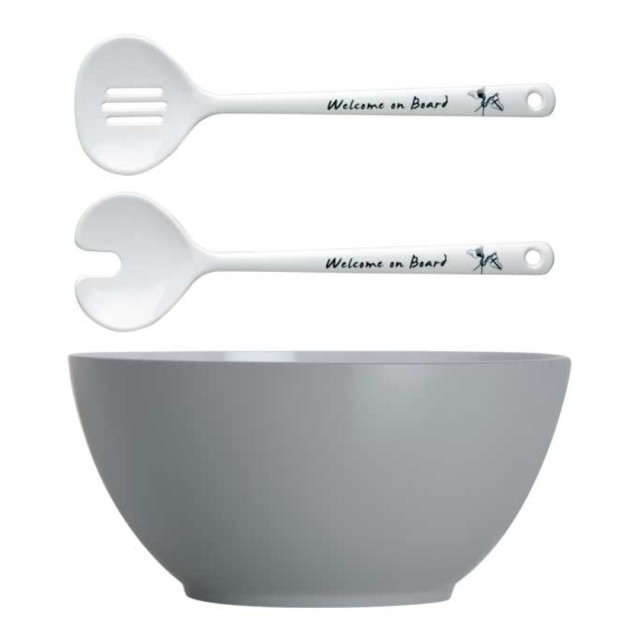 Μπολ Σαλάτας με Κουτάλες Σερβιρίσματος Welcome On Board
