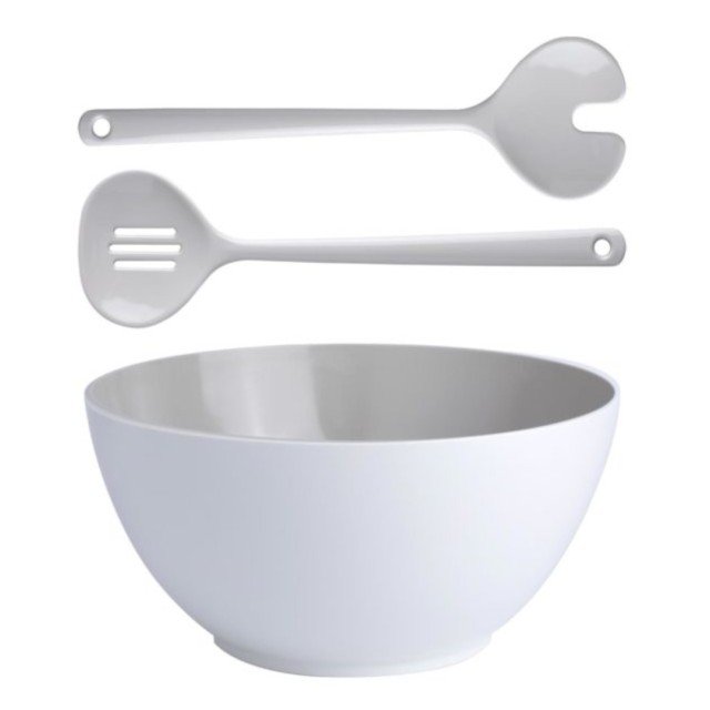 Μπολ Σαλάτας Μελαμίνης με Εξαρτήματα Σερβιρίσματος Φ25cm Summer Marine Business