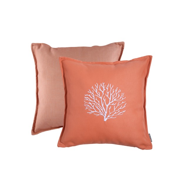 Κεντημένο Μαξιλάρι Aruba 45x45 Κοραλί , 2 τεμ.