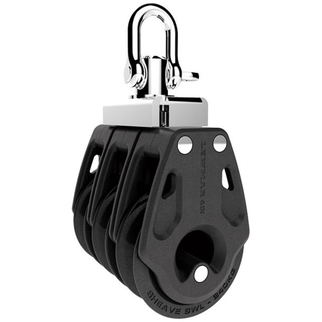 LEWMAR Ράουλο SYNCHRO 50mm Τριπλό, Μαύρο