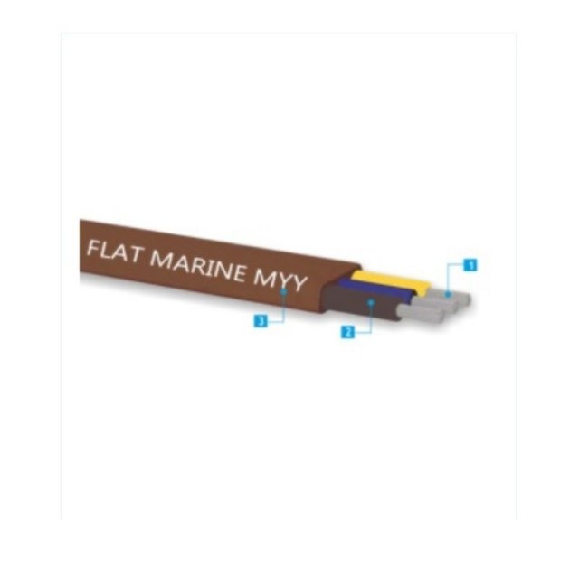 Flat Marine Flex Cable 2X2,50 - Tinned - Black - 100m/roll *per meter