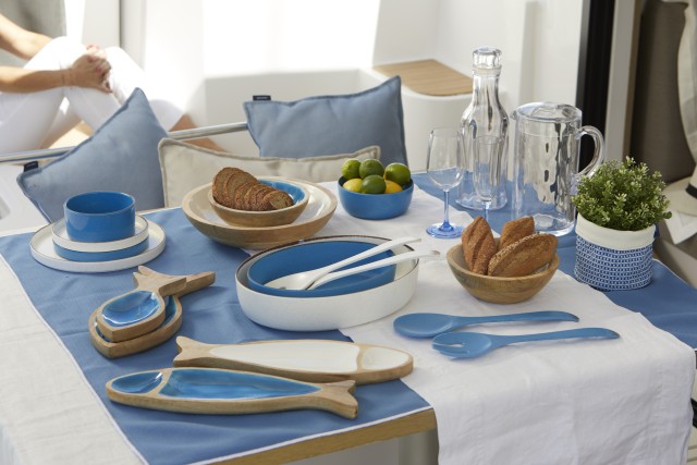 Βαθύ Πιάτο Μελαμίνης Maldivas Μπλε , 6 τεμ.