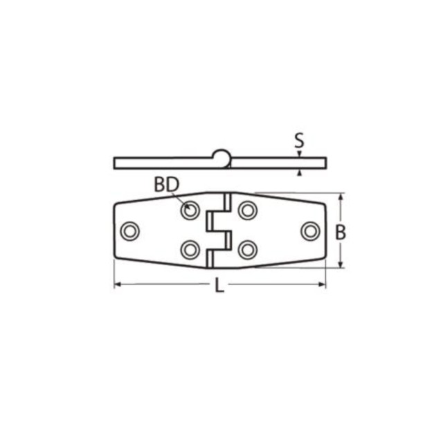 Μεντεσές πόρτας 76x38x4mm