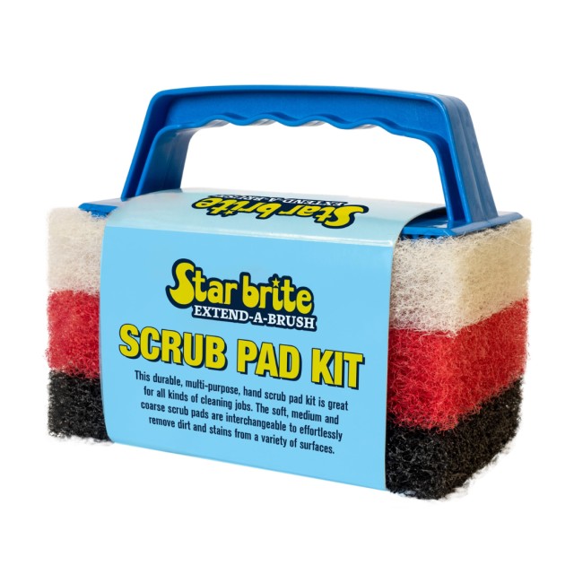 Multiple Scrub Pad Kit with Handle - Fine/Medium/Coarse